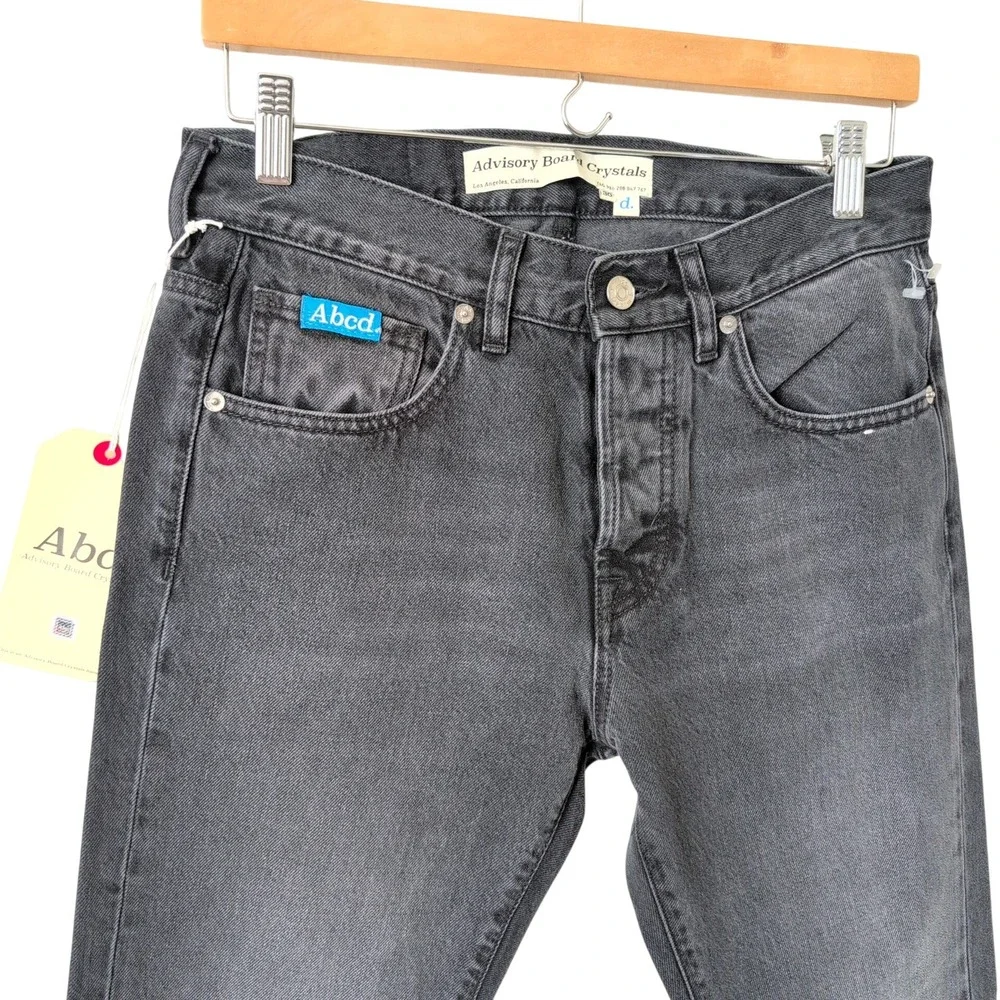 NWT Advisory Board‎ Crystals Abcd Jeans Faded Black Straight Leg Denim 30 Italy